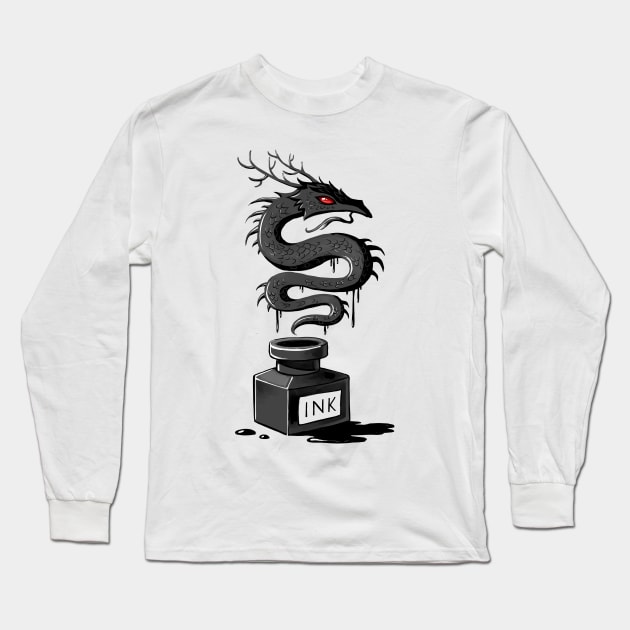 Ink Dragon Long Sleeve T-Shirt by Freeminds